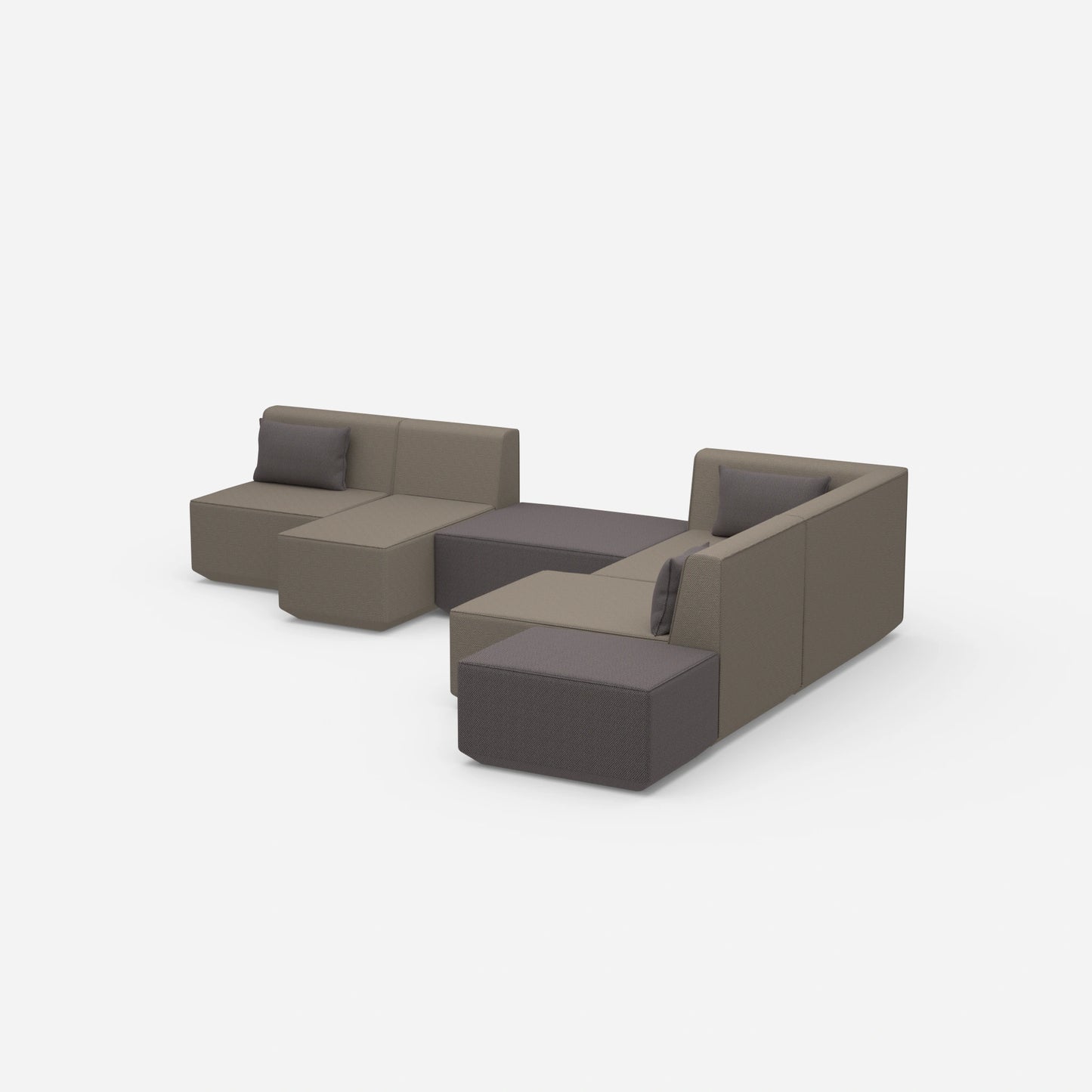 Sofa landscape with corner from the side