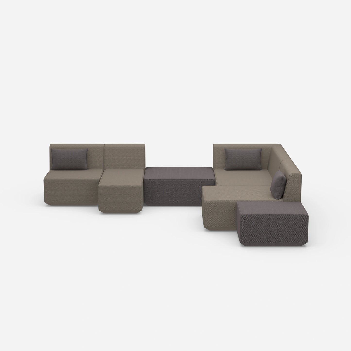 Sofa landscape with corner from the front