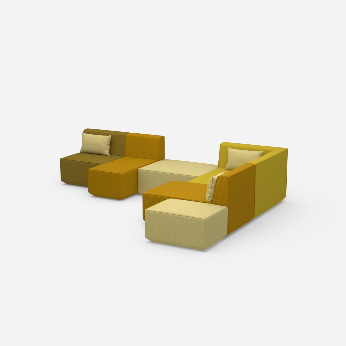 Sofa landscape with corner from the side
