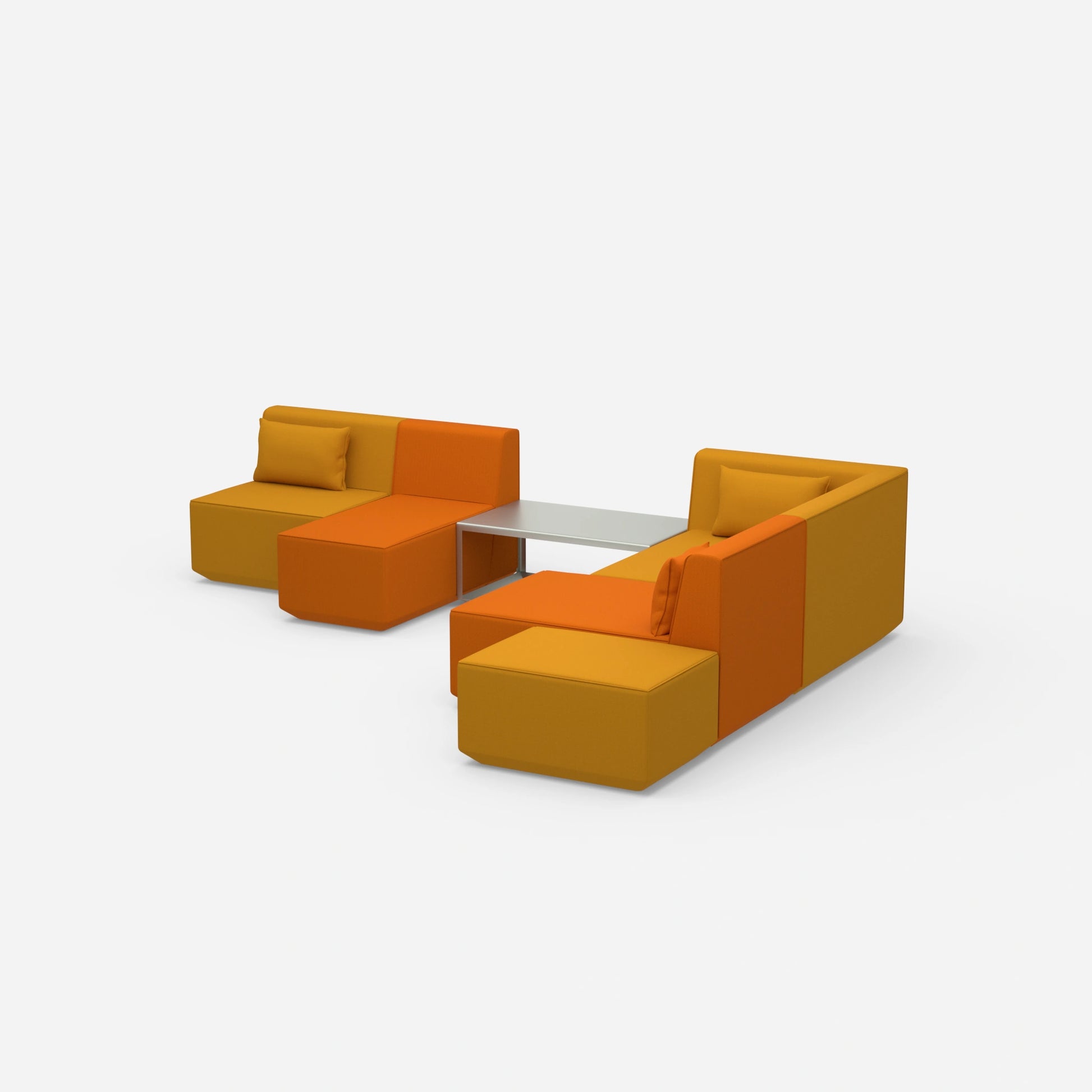 Sofa landscape with corner from the side