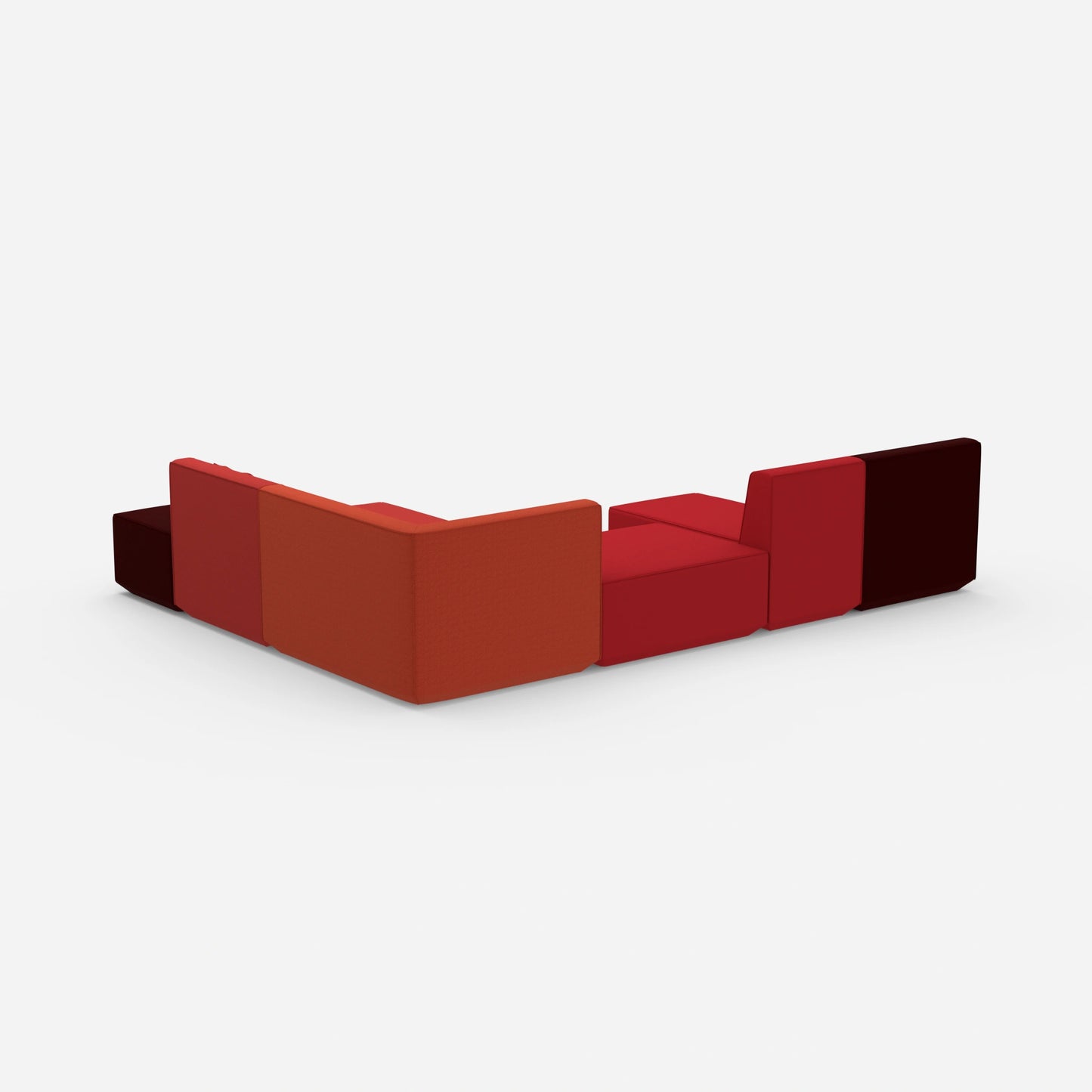 Sofa landscape with corner from behind