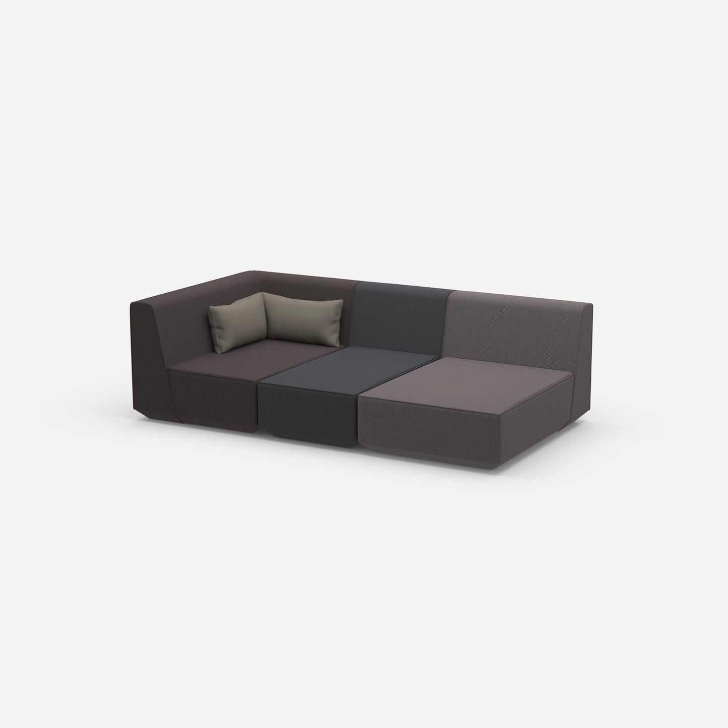 Canapé 3 places modulaire avec fonction de couchage de côté