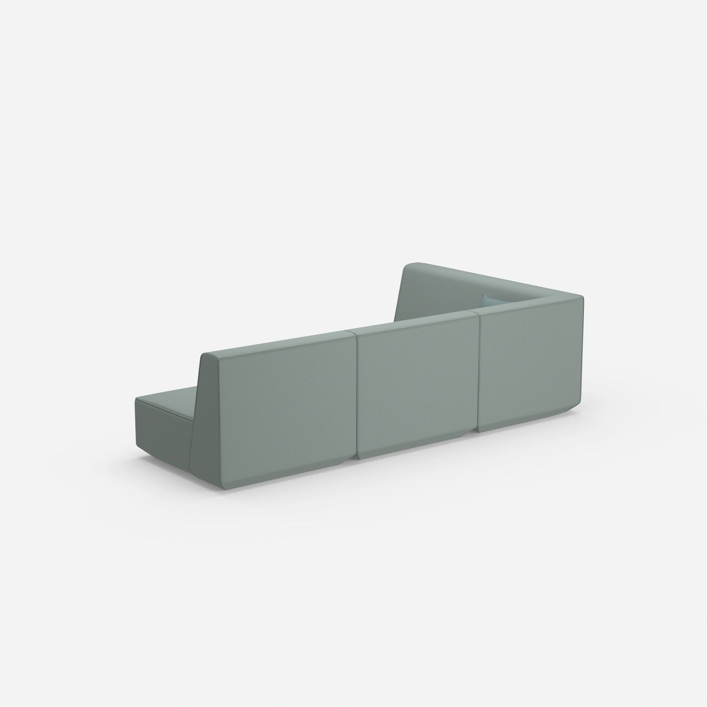 Canapé d'angle bleu de derrière