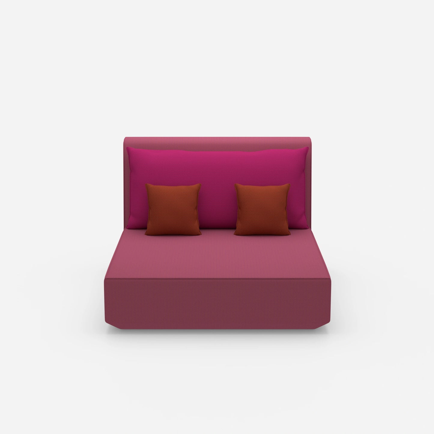 Chaise longue double vue de face