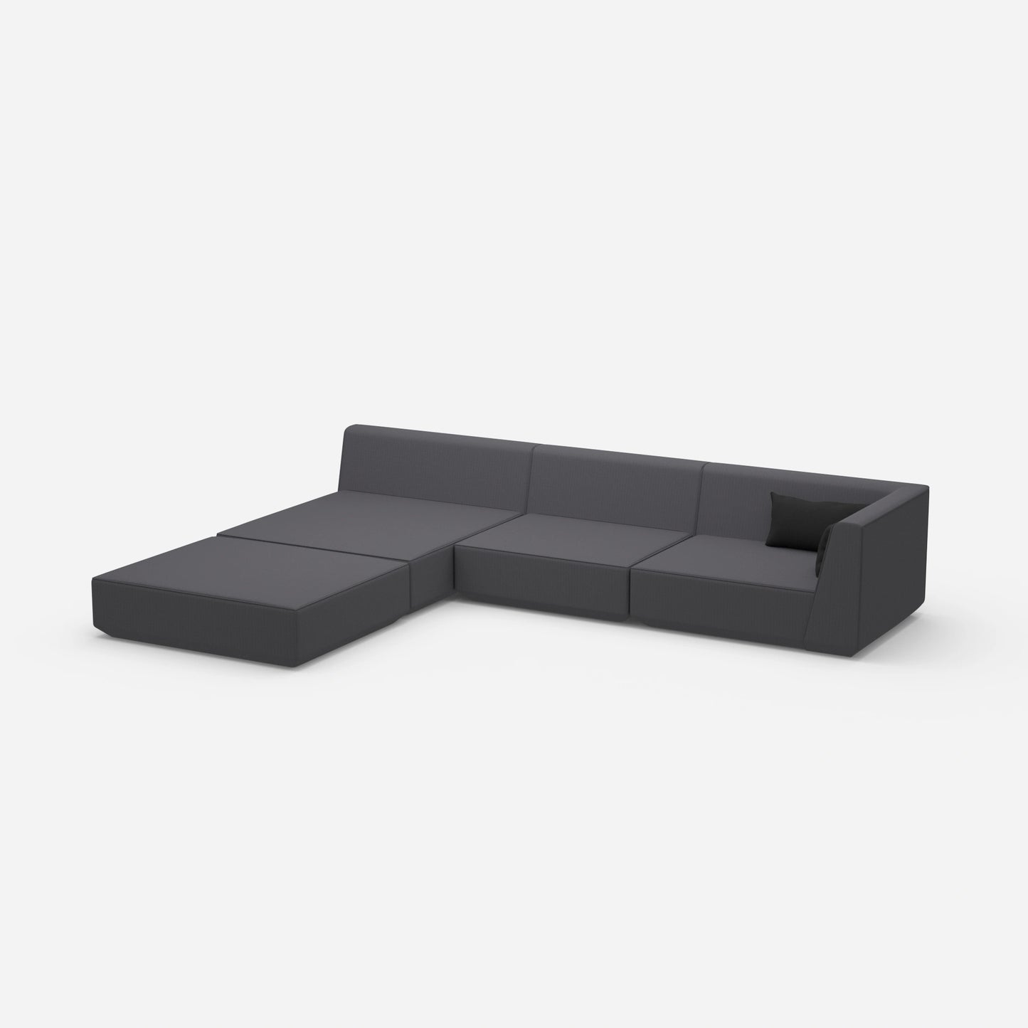 Canapé d'angle large surface de couchage vue de côté