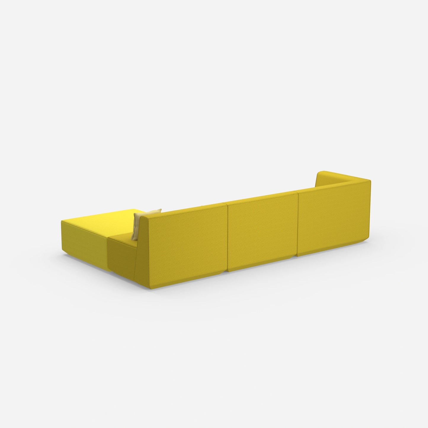 Canapé d'angle jaune de dos