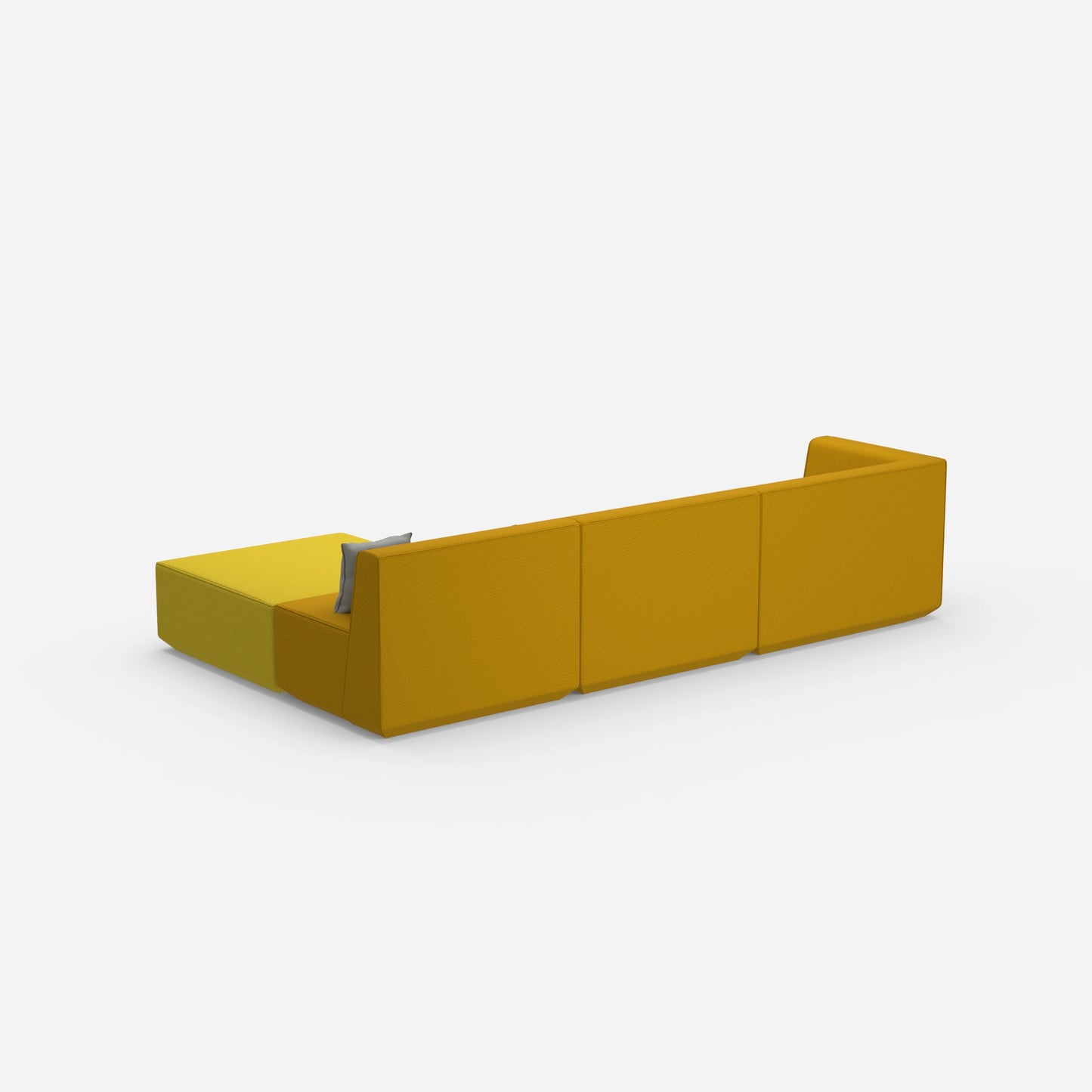 Canapé d'angle jaune de dos