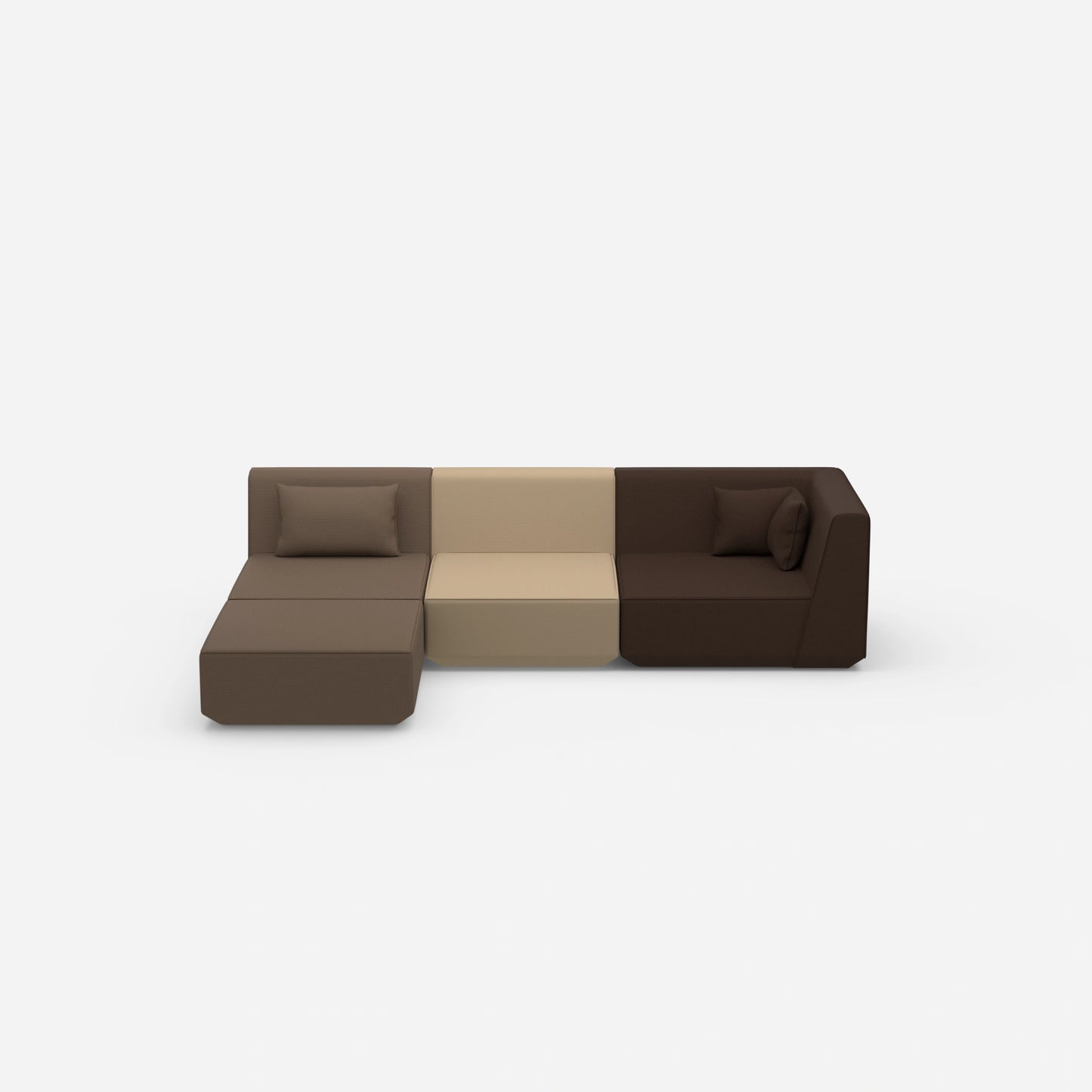 Canapé d'angle configurable de face