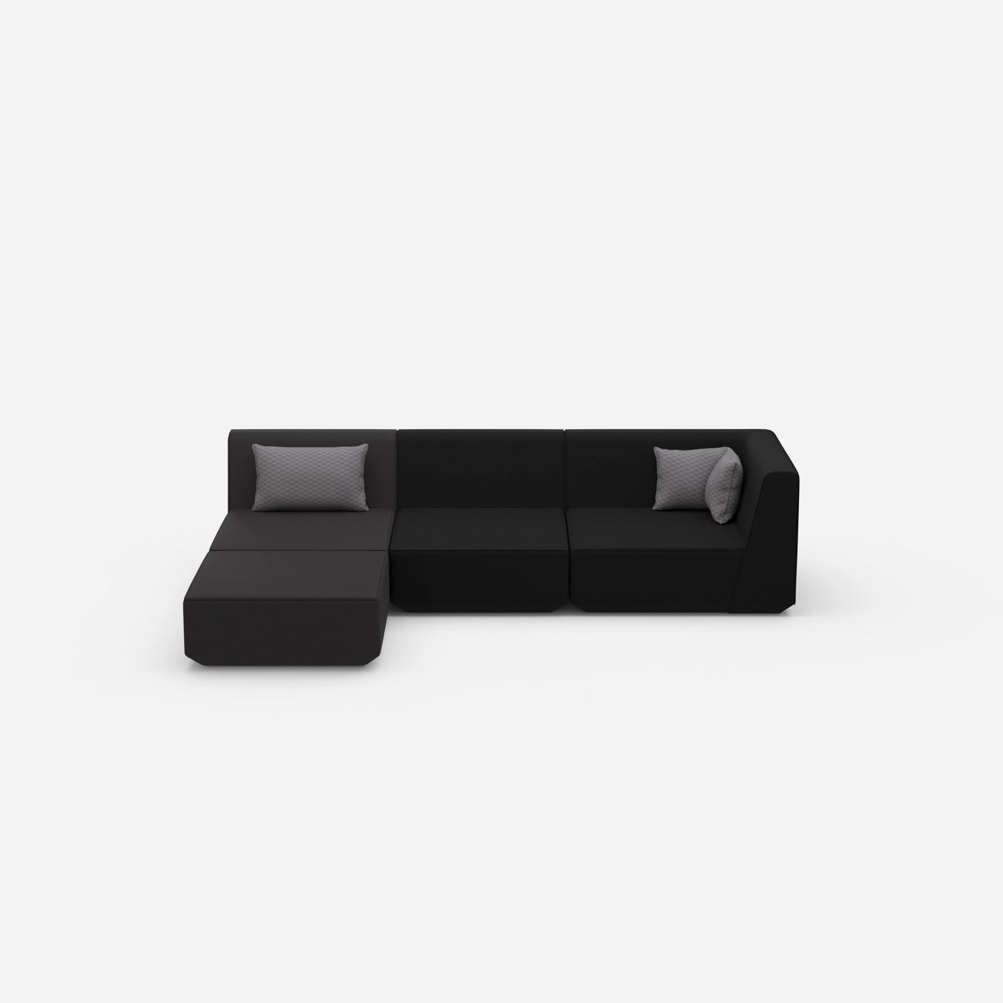Canapé d'angle configurable de face