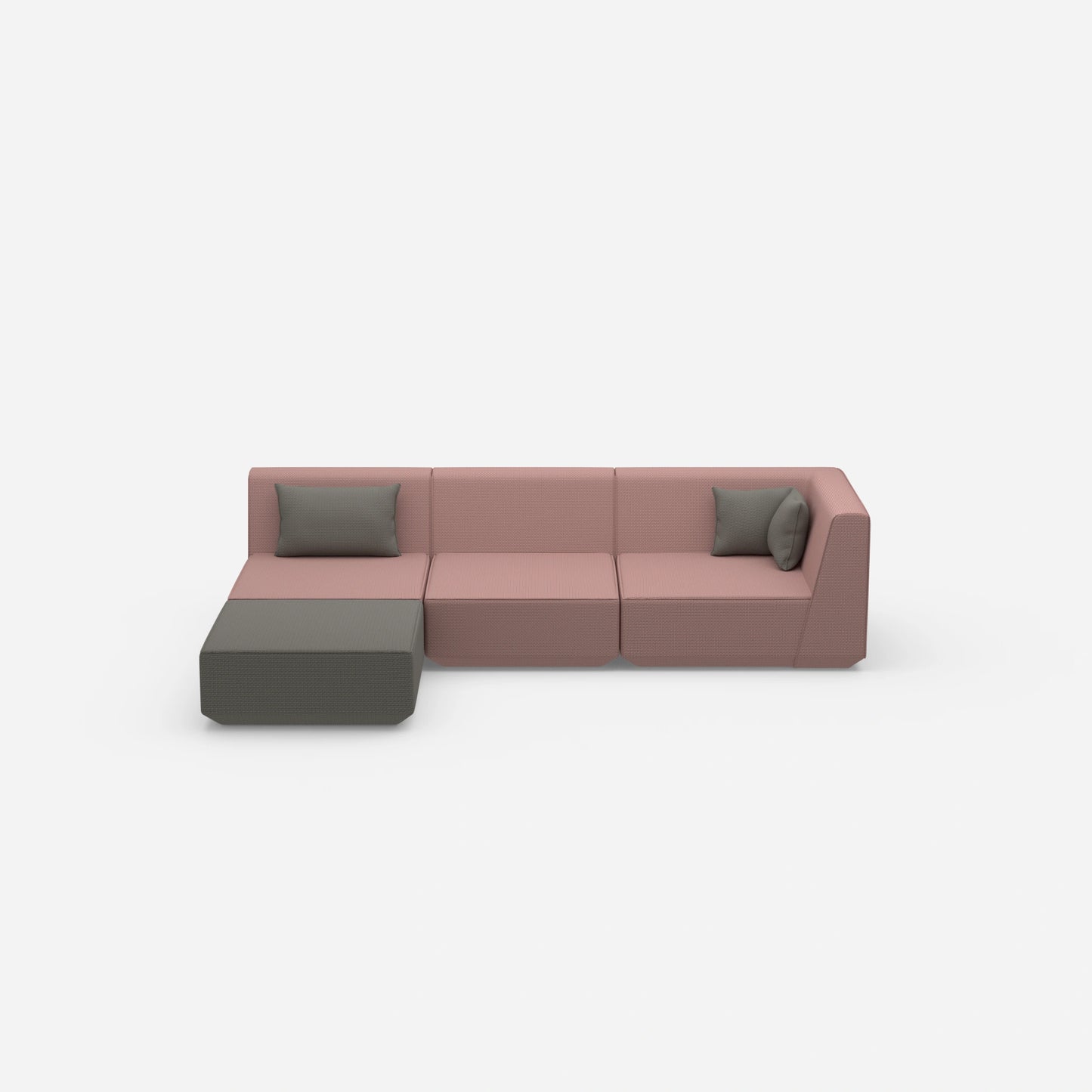 Canapé d'angle configurable de face