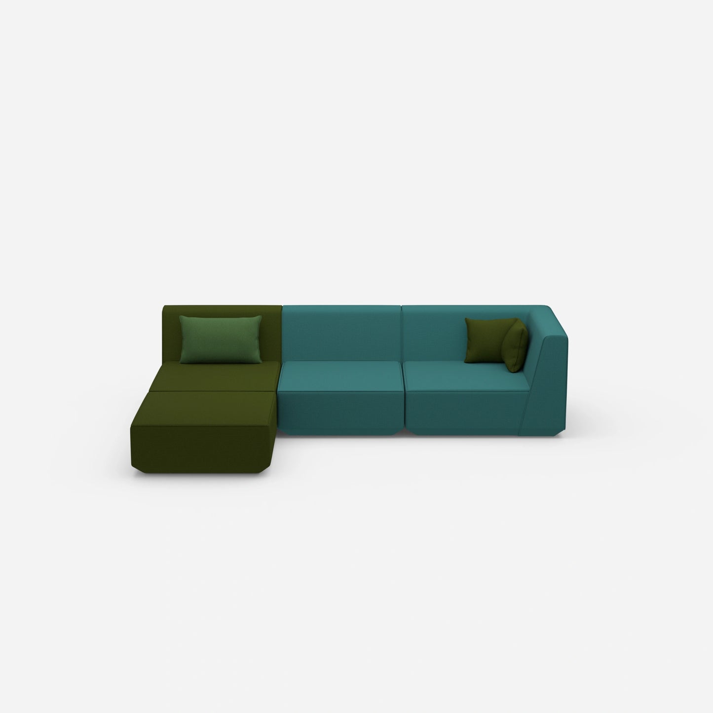 Canapé d'angle configurable de face