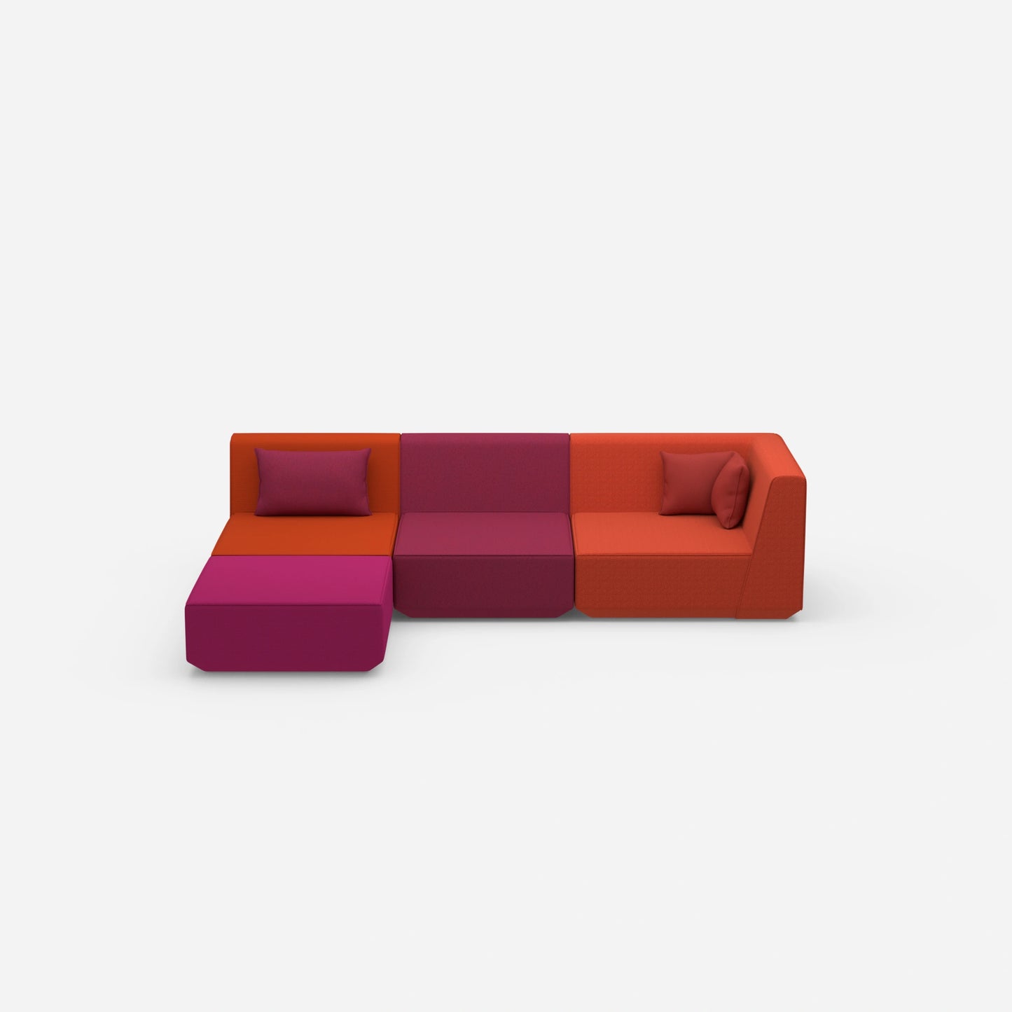 Canapé d'angle configurable de face