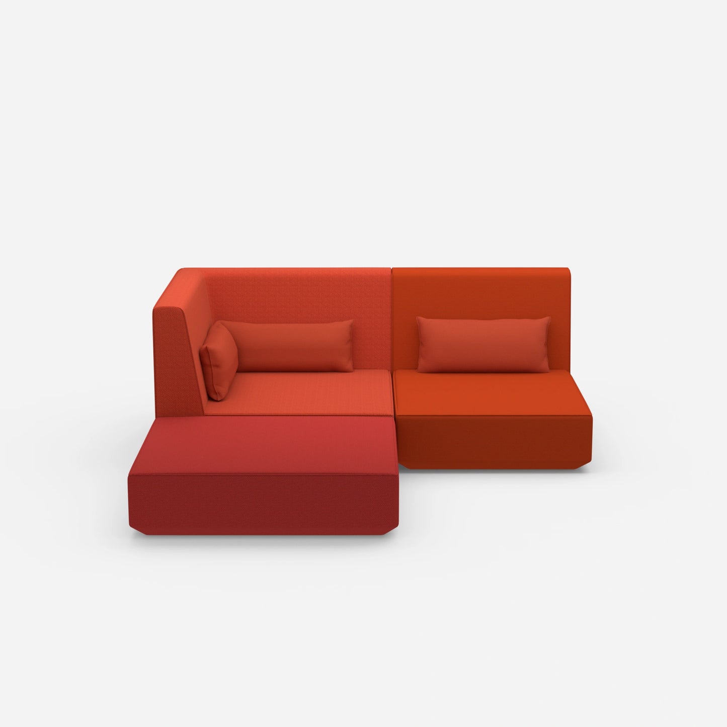 Canapé d'angle avec assise profonde et dossier haut de face