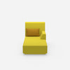 Chaise longue jaune vue de face