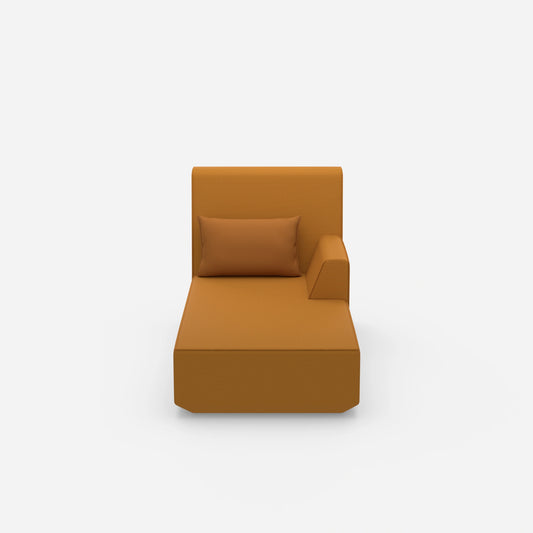 Chaise longue jaune vue de face