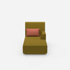 Chaise longue jaune vue de face