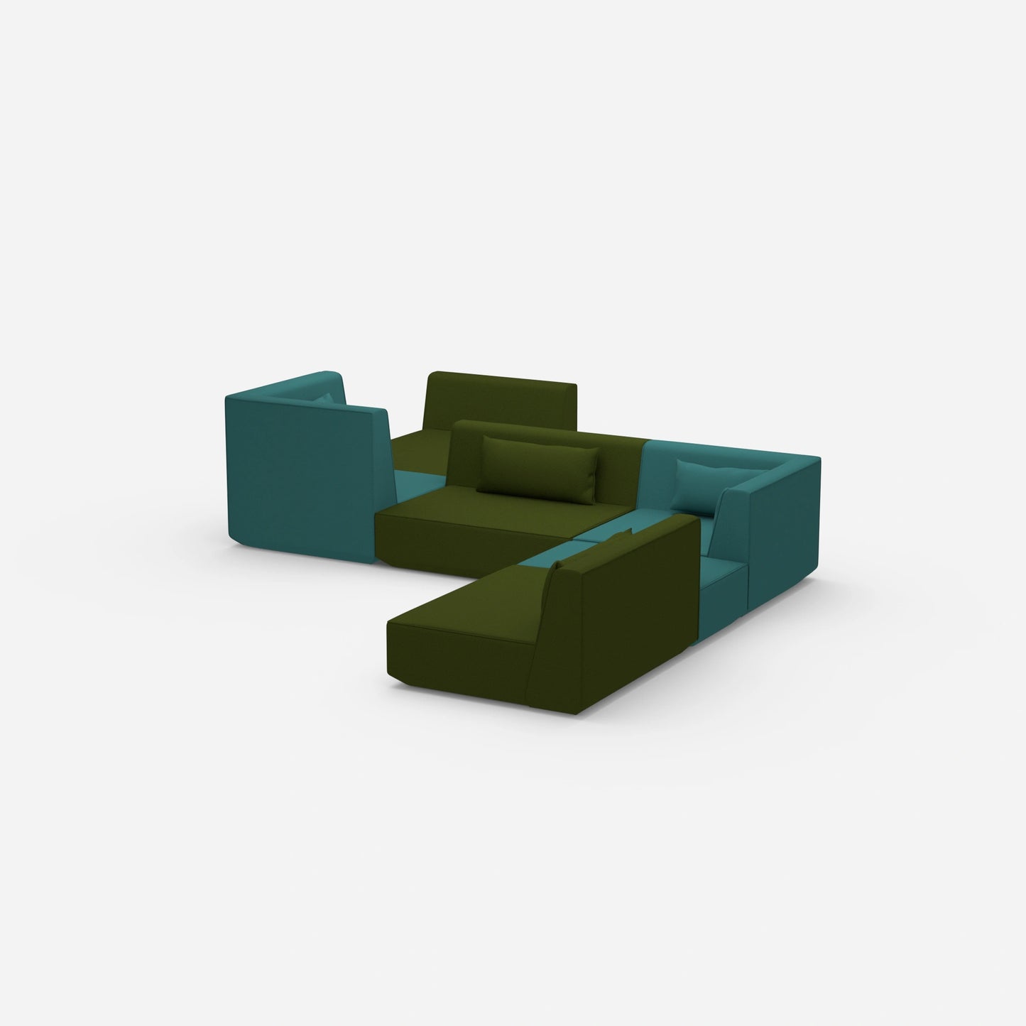 Canapé modulaire spacieux pour les grands espaces vus de côté
