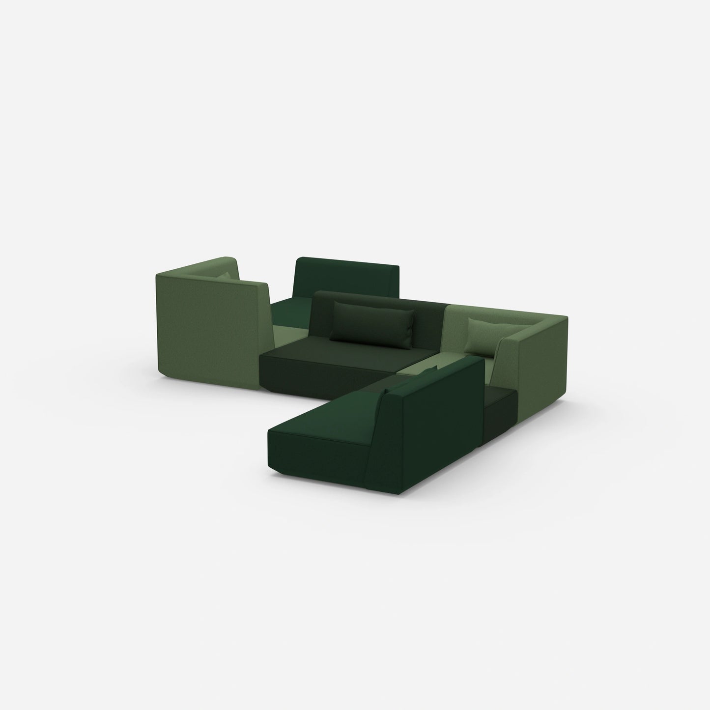 Canapé modulaire spacieux pour les grands espaces vus de côté