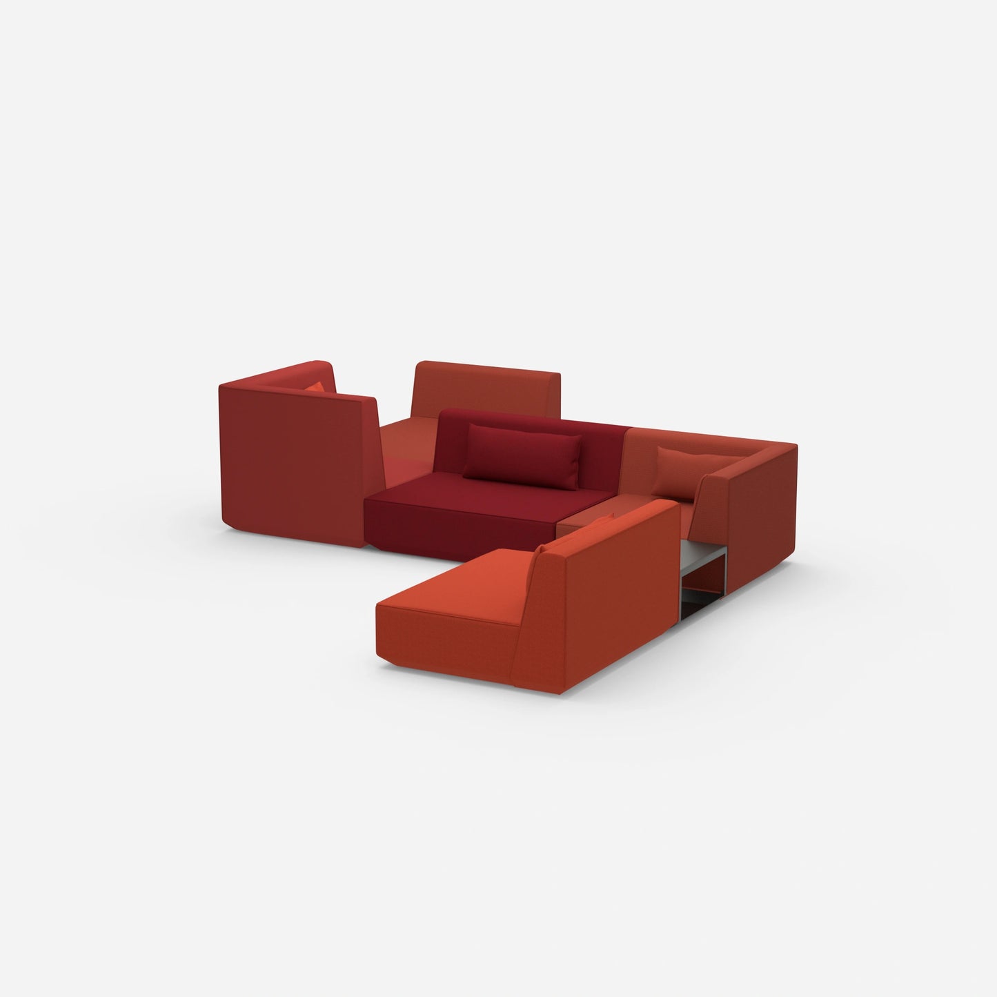 Canapé modulaire spacieux pour les grands espaces vus de côté