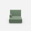 Chaise longue verte vue de face