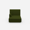 Chaise longue verte vue de face