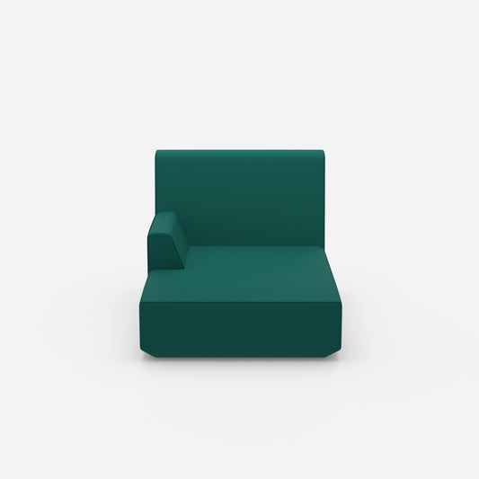Chaise longue verte vue de face