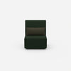 Fauteuil vert vu de face