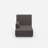 Petite chaise longue à dossier haut vue de face
