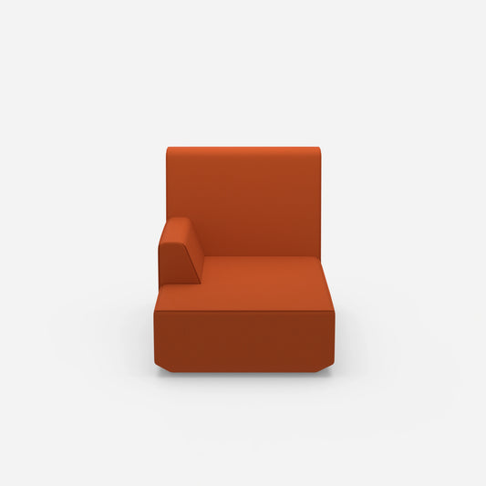 Petite chaise longue à dossier haut vue de face