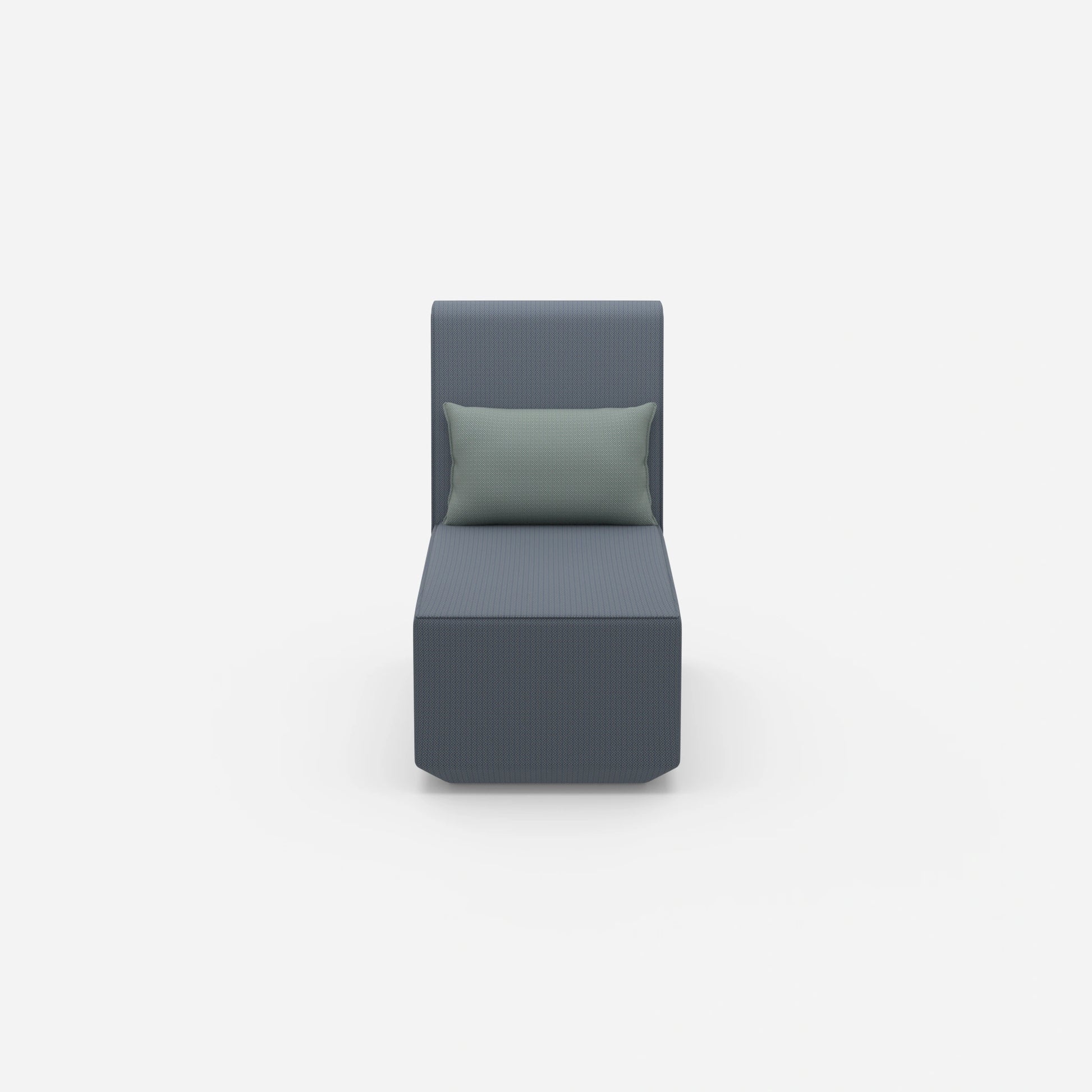 Petite chaise longue à dossier haut vue de face