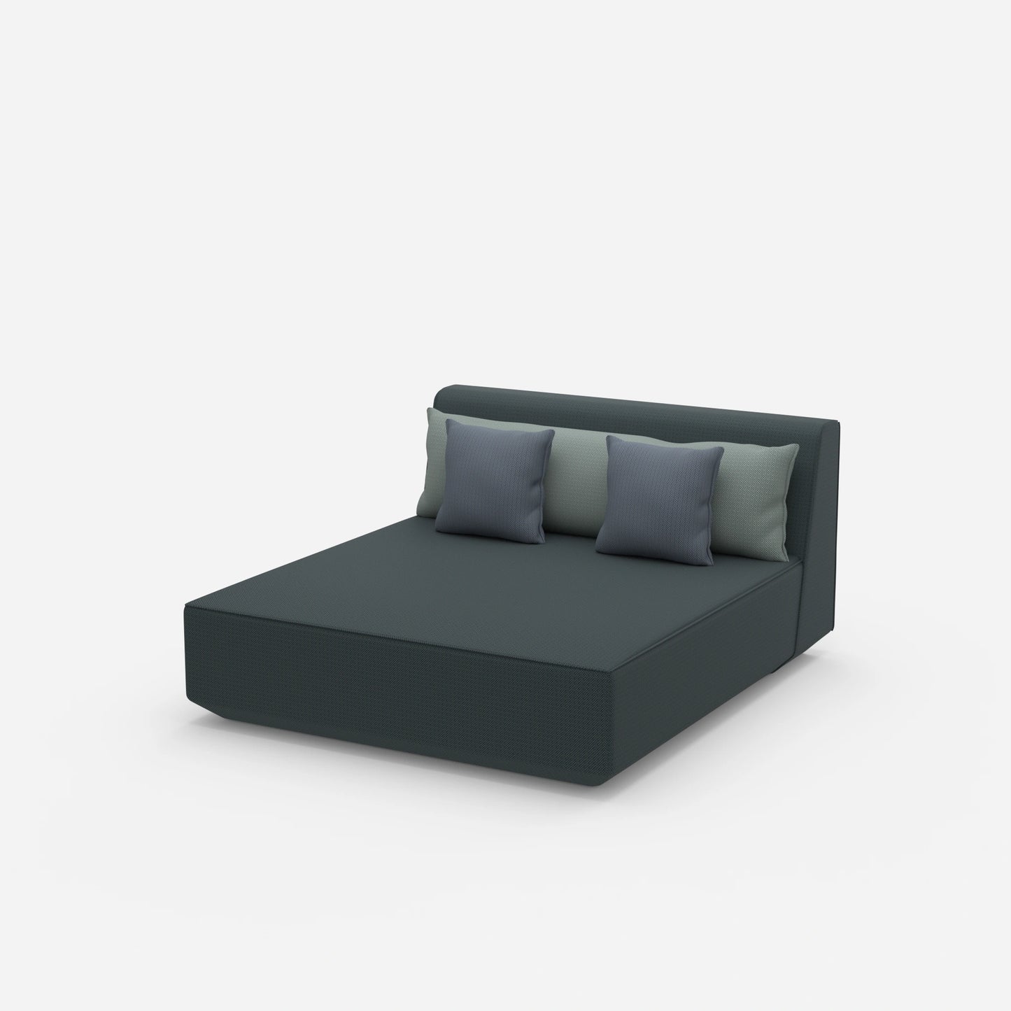 Chaise longue double moderne vue de côté