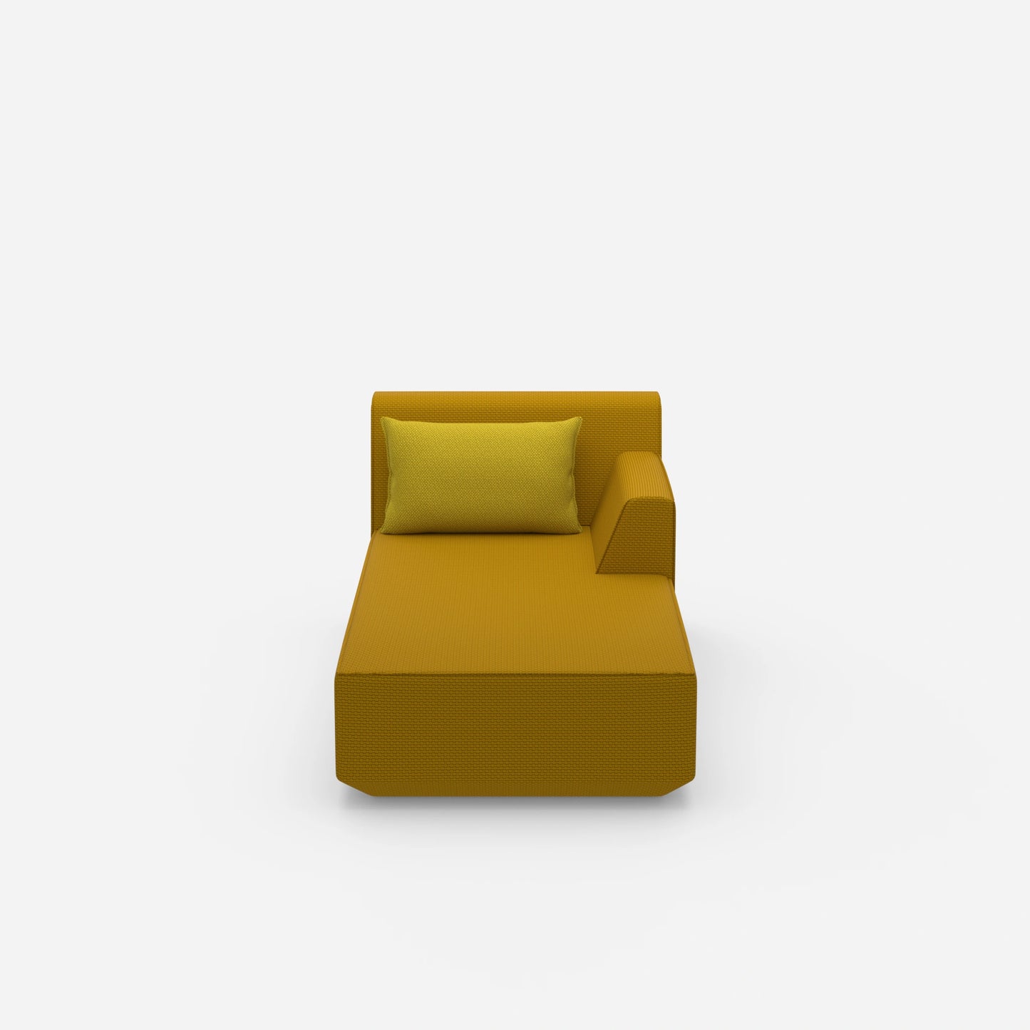 Chaise longue moderne jaune vue de face