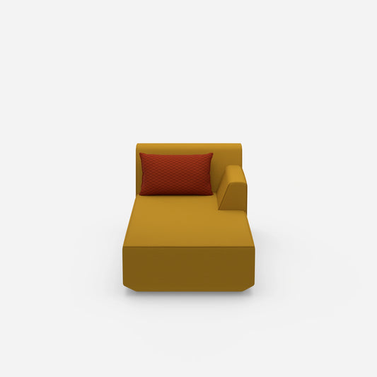 Chaise longue moderne jaune vue de face