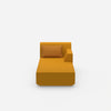 Chaise longue moderne jaune vue de face