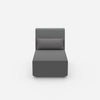 Fauteuil moderne à assise longue avec dossier haut vu de face