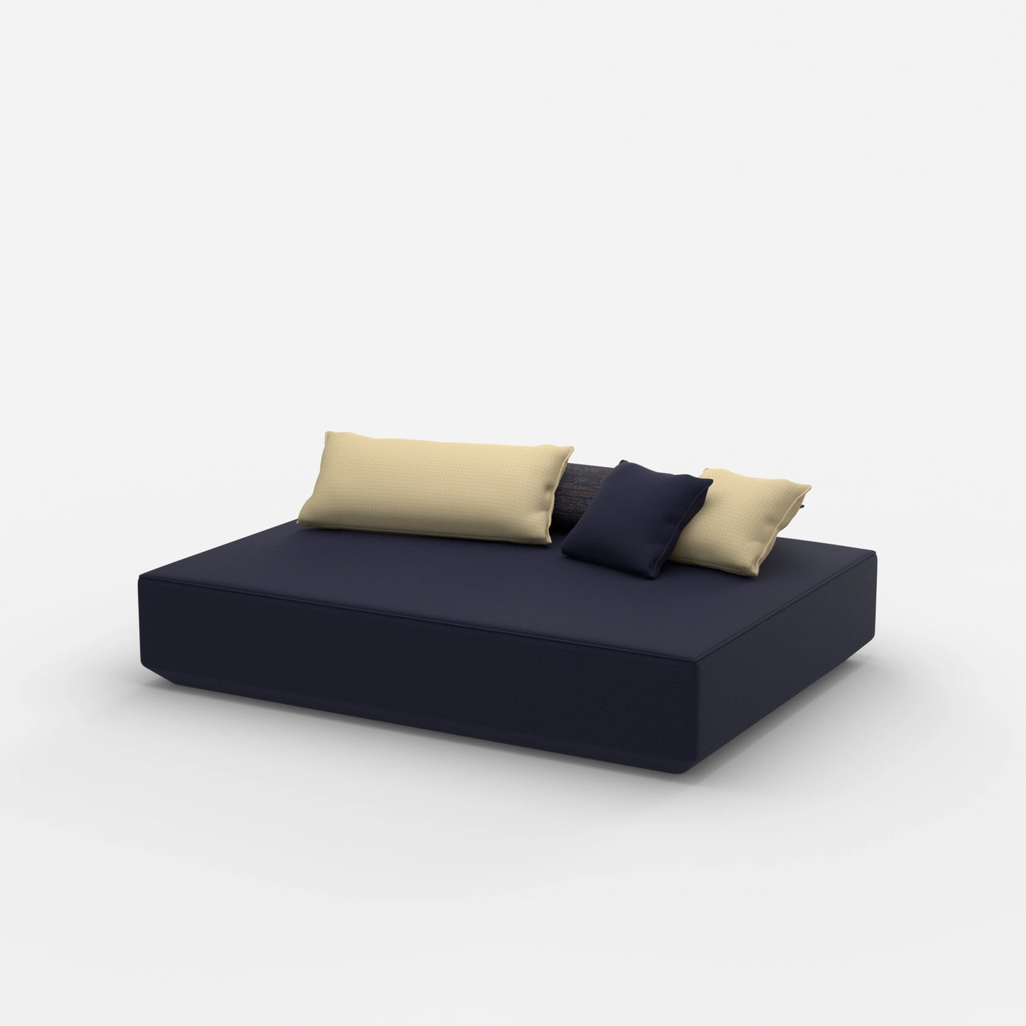 Pouf moderne grand format vu de côté