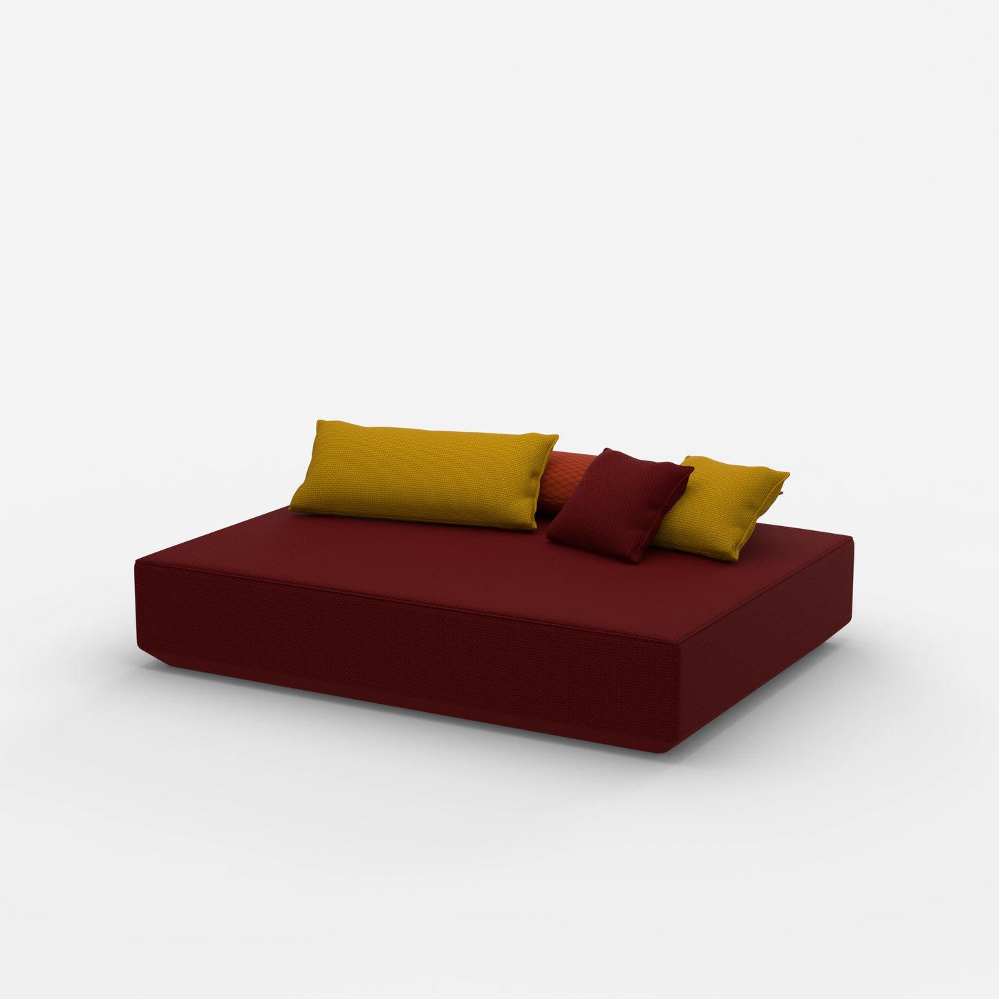 Pouf moderne grand format vu de côté