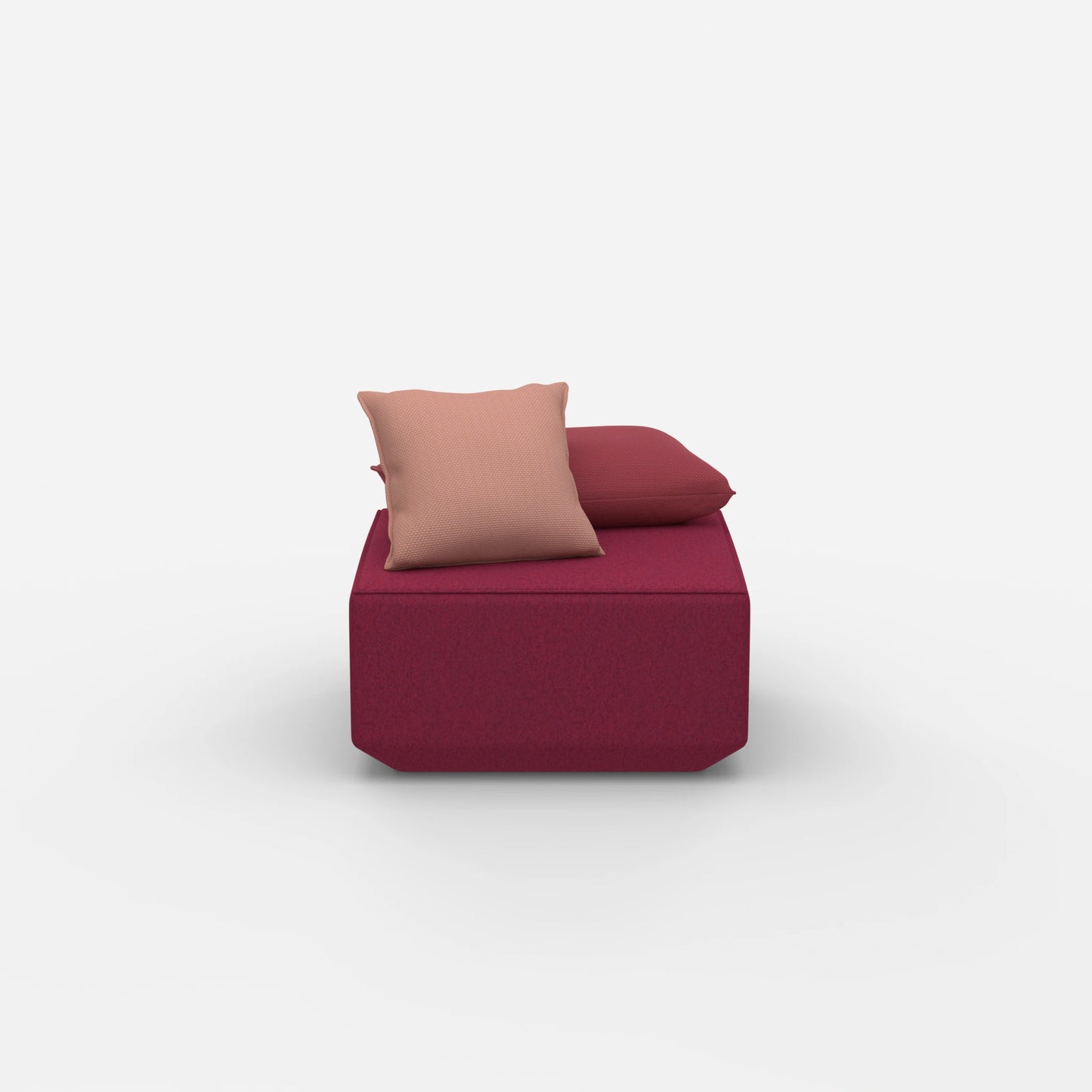 Pouf rose moderne de face