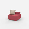 Pouf rose moderne vu de côté