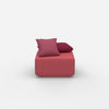 Pouf rose moderne de face