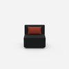 Fauteuil moderne sans dossier vu de face