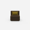 Fauteuil moderne sans dossier vu de face