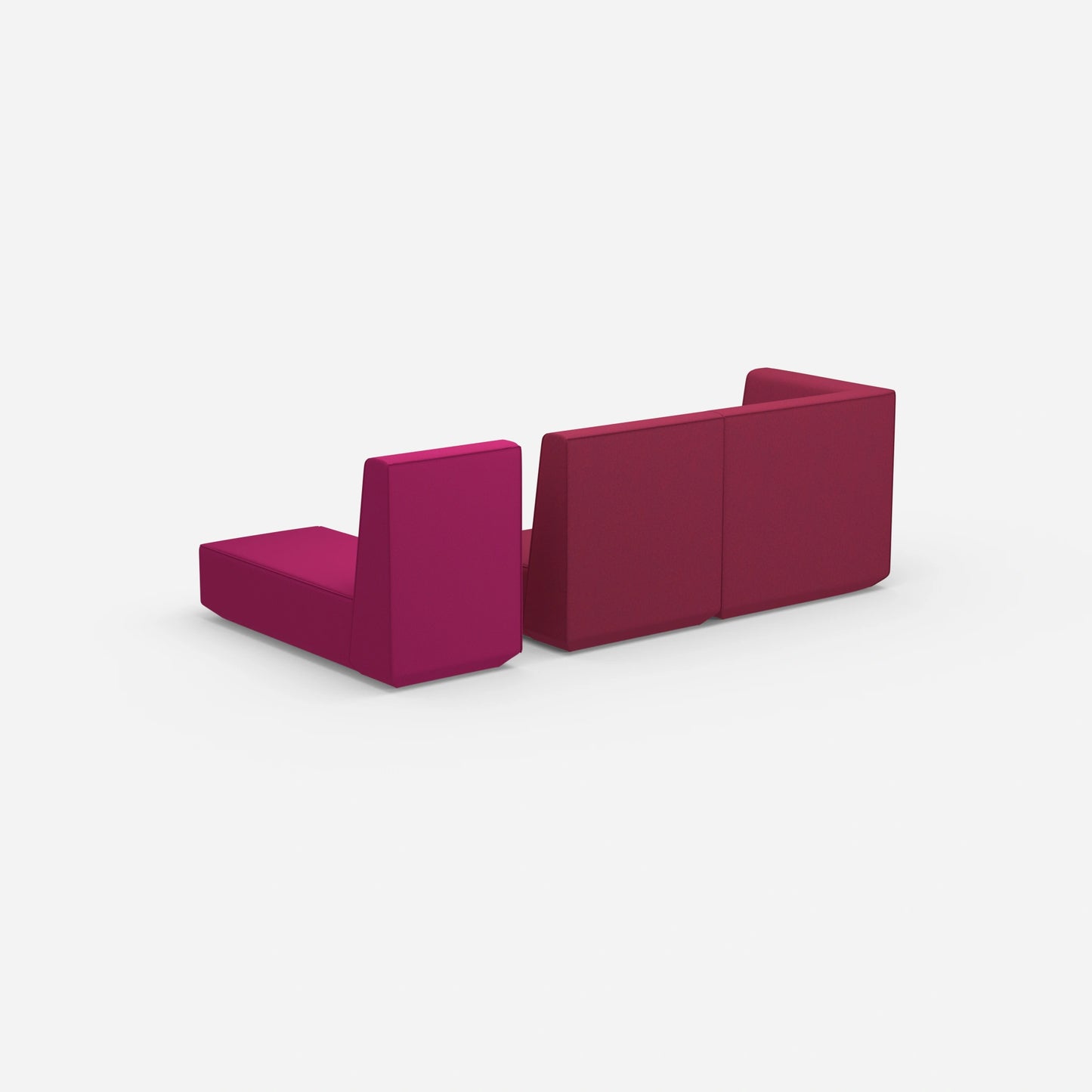 Canapé 2 places modulable avec récamière de derrière