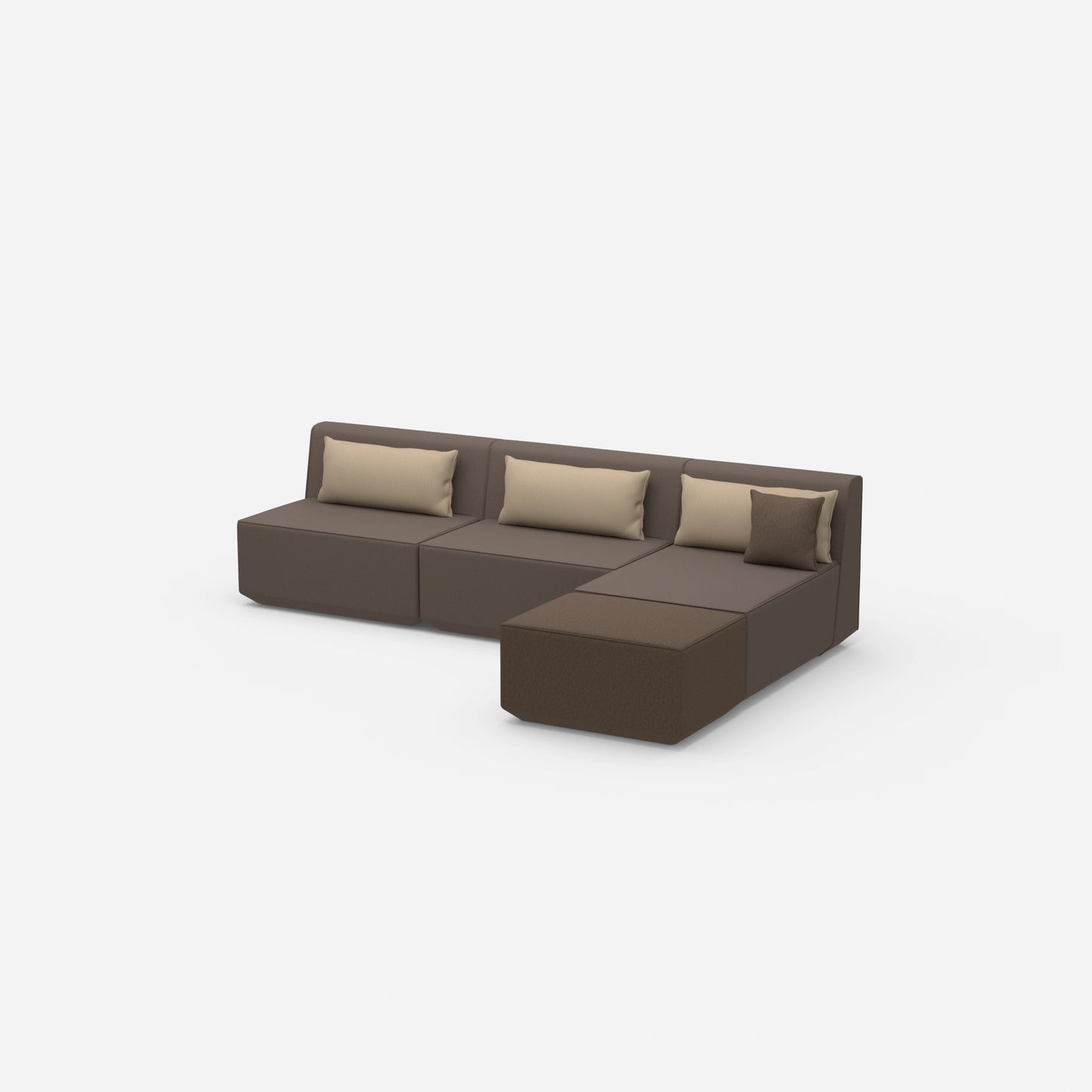Canapé d'angle modulaire vu de côté