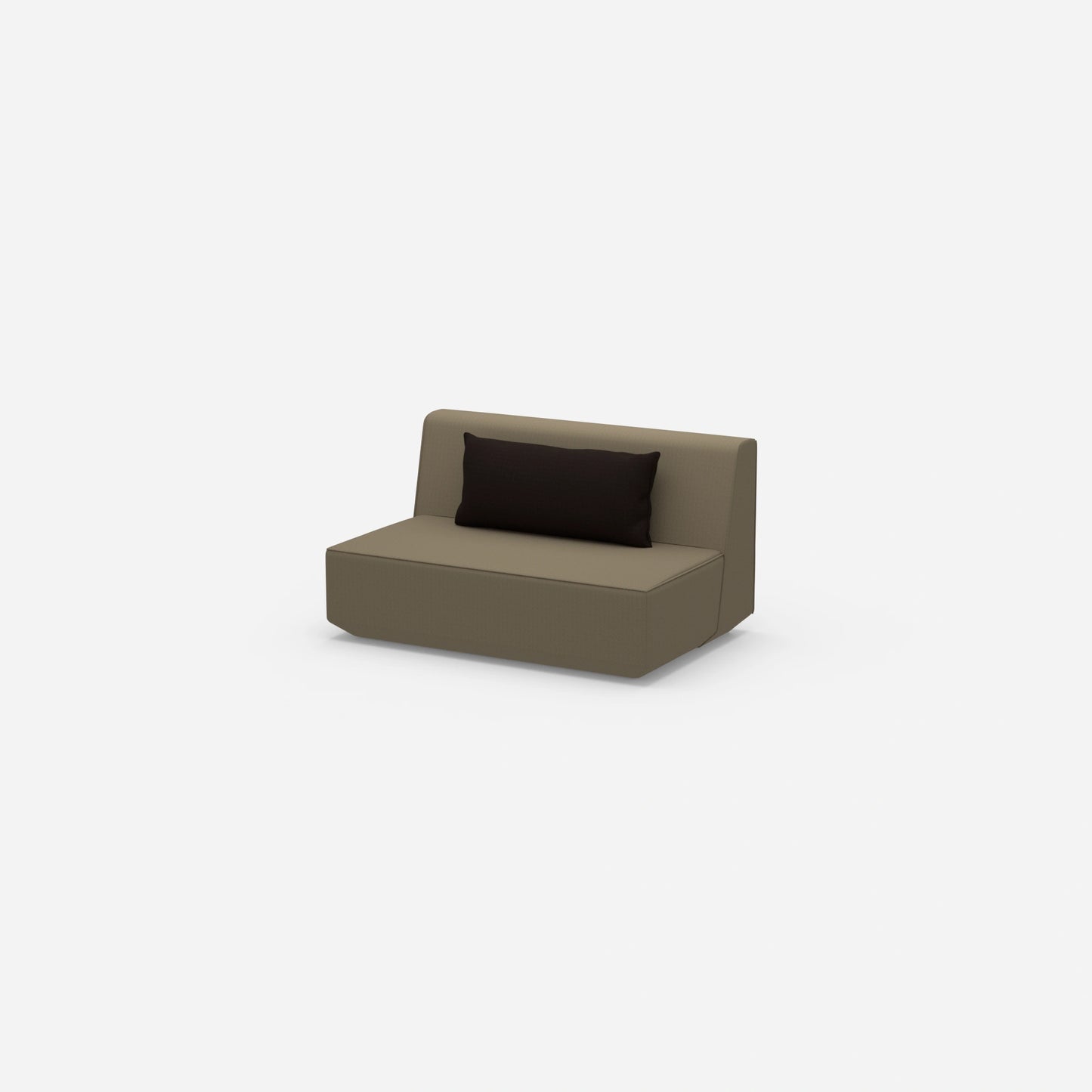 Canapé modulaire de 120 cm de large vu de côté
