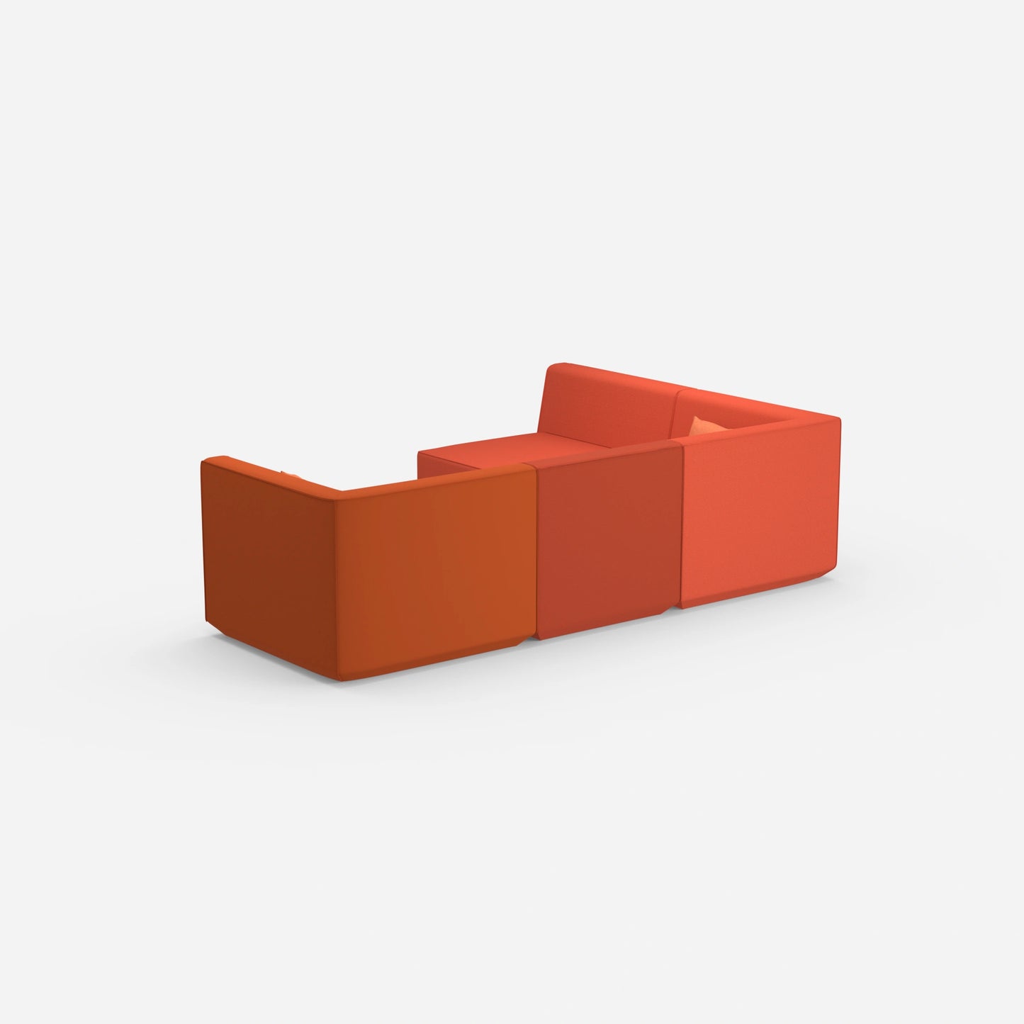 Canapé modulable paysage orange de dos