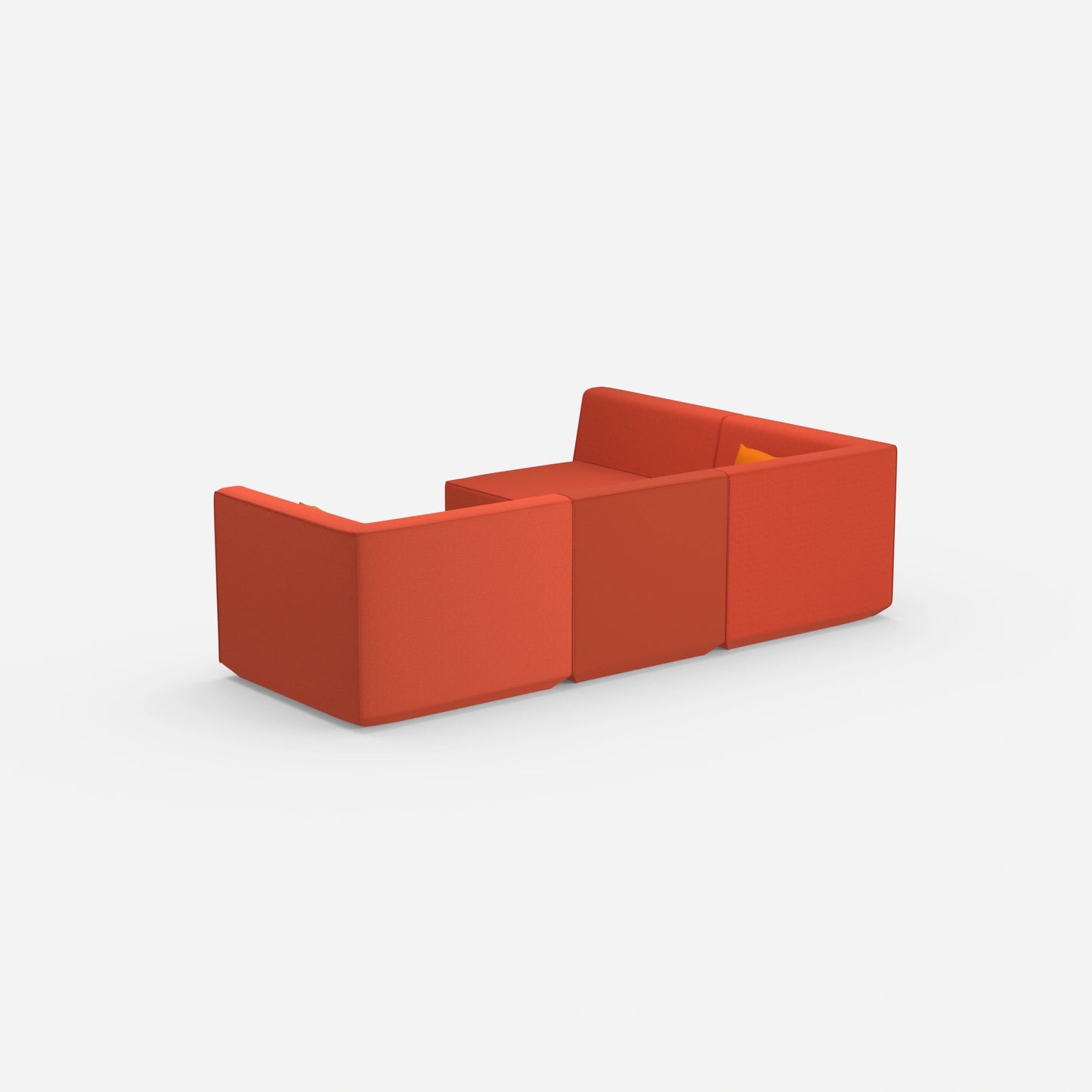 Canapé modulable paysage orange de dos