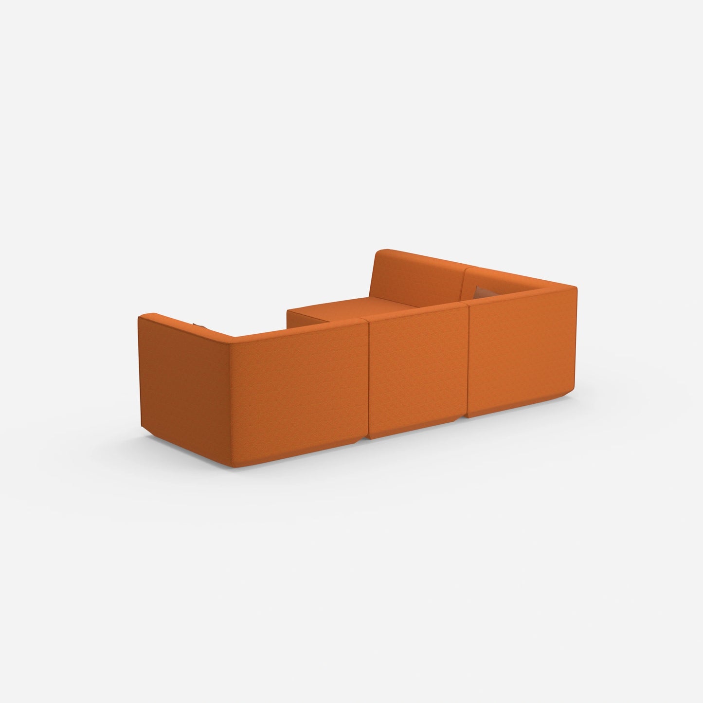 Canapé modulable paysage orange de dos