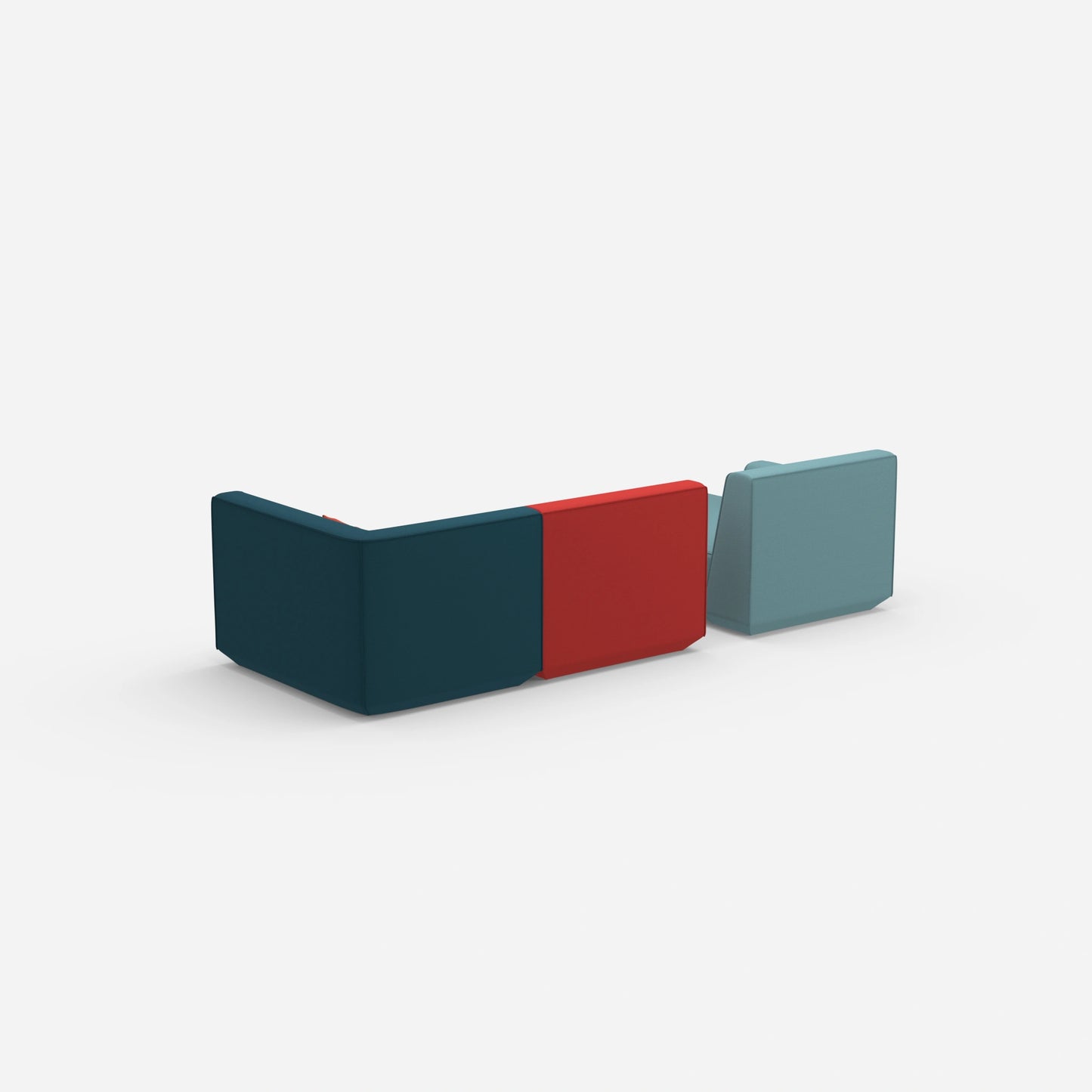 Canapé modulable pour 2 avec ottomane à l'arrière
