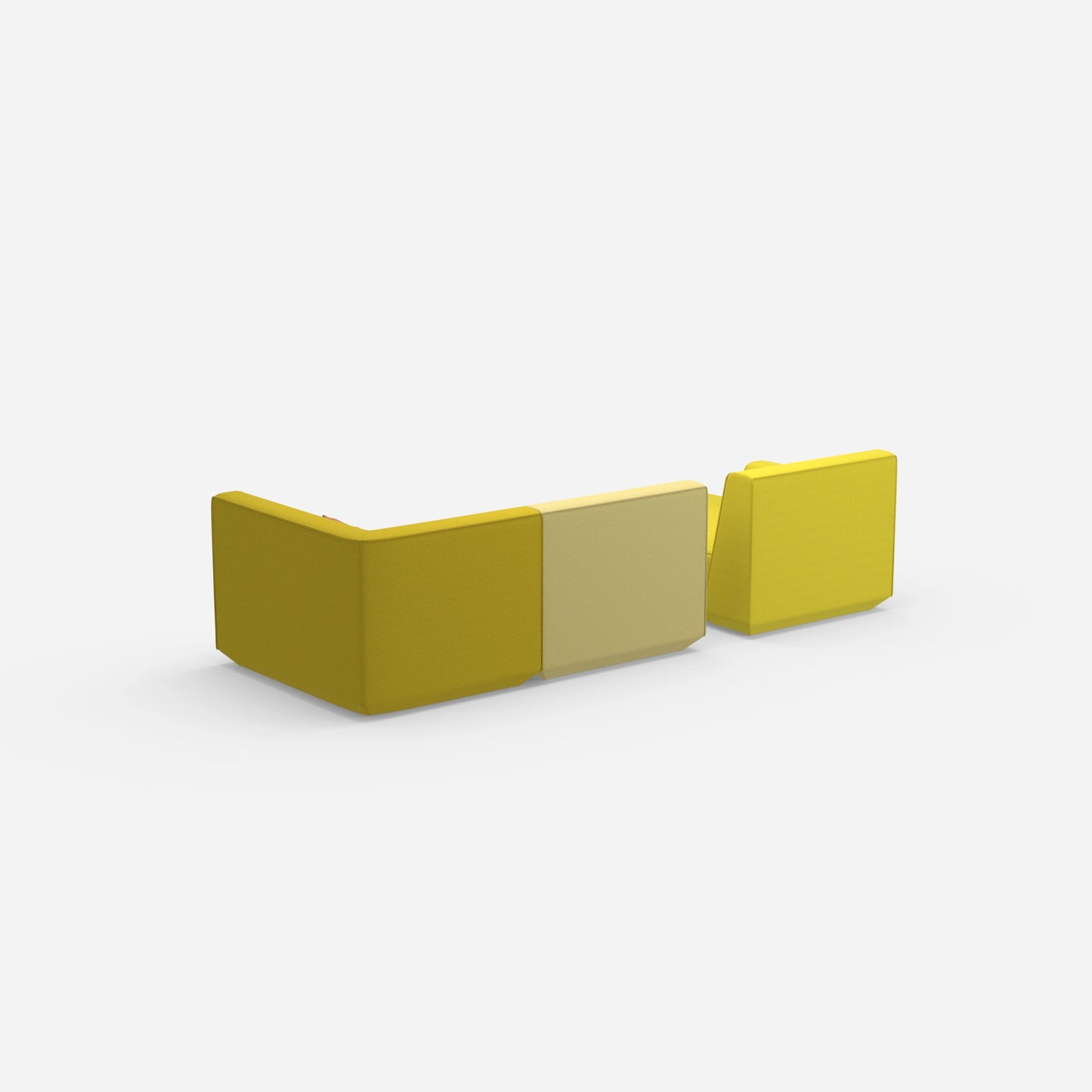 Canapé modulable pour 2 avec ottomane à l'arrière